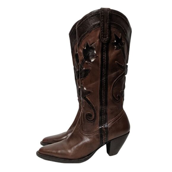 WHITE MOUNTAIN Floral Cutout Leather Western Boots 7 - Picture 4 of 10